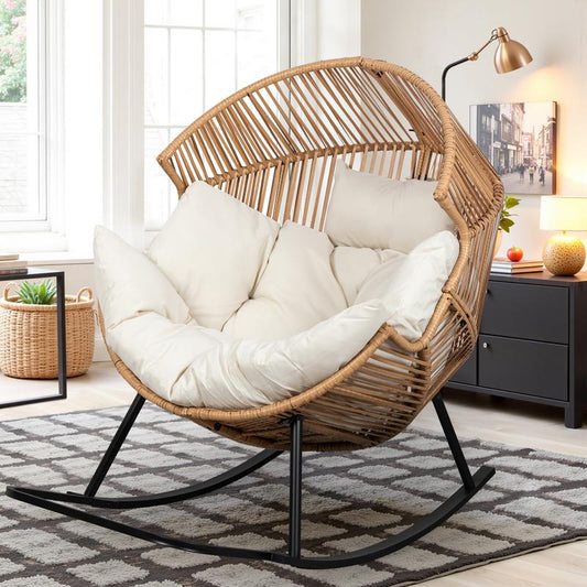 Wicker Rocking Egg Chair